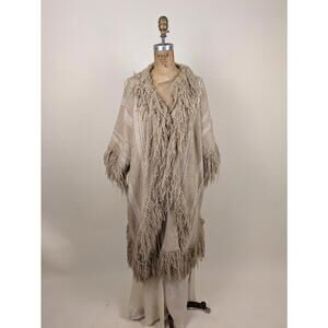 1960's/1970's ultra rare bohemian fringe poncho coat